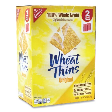 NABISCO Wheat Thins Crackers, Original, 20 oz Bag, PK2 12465